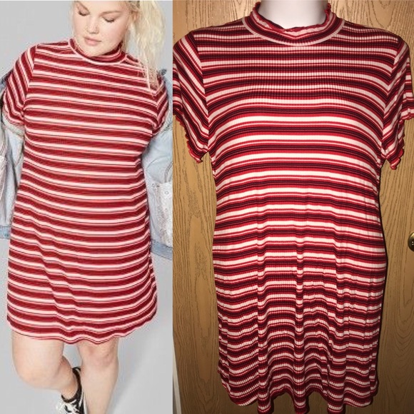 mock neck t shirt dress